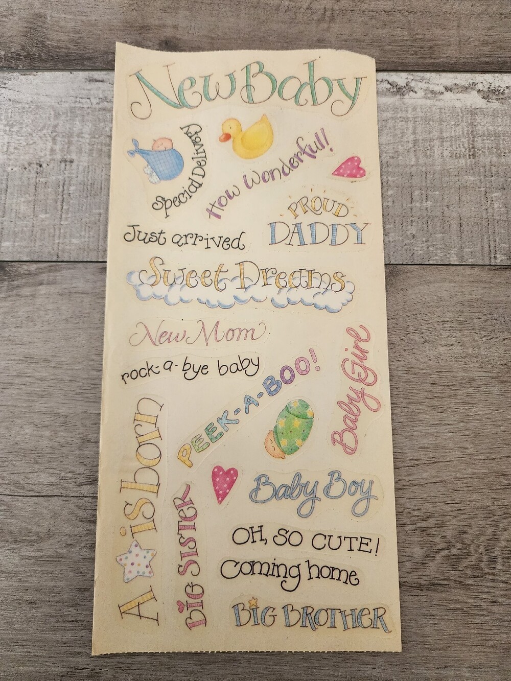 Jumbo Sticker Sheet - MAMBI Baby Boy Toys Scrapbook NEW Retired #39